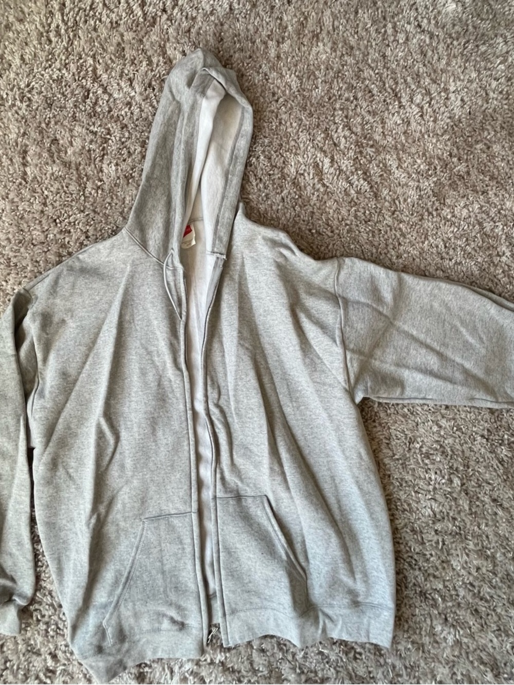 Hanes Light Gray Fleece Zip Hoodie